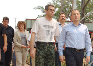 Обстановката в района на пожара край Дъбово към 16.45 ч. на 27.07.2007 г. 