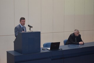 Публична лекция на старши комисар Павел Млеканов в Академията на МВР